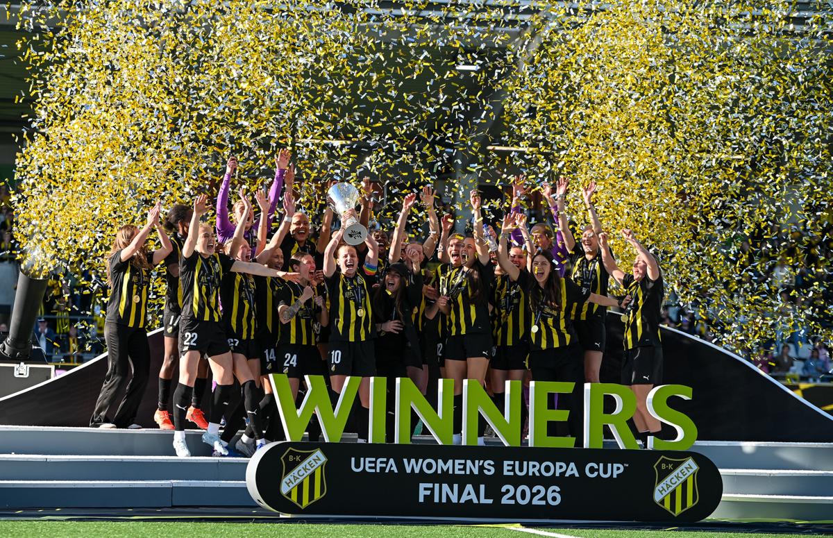 Fra historiens første europacupfinale på damesiden.
